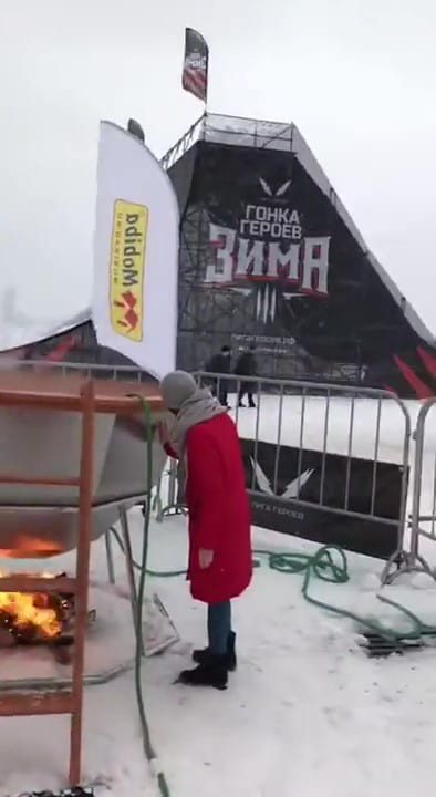 Готовим к использованию Сибирский Банный Чан на гонке Героев Москва февраль 2018 смотреть онлайн