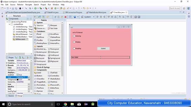 How to use JCheckBox in Advance Java Eclipse GUI смотреть онлайн