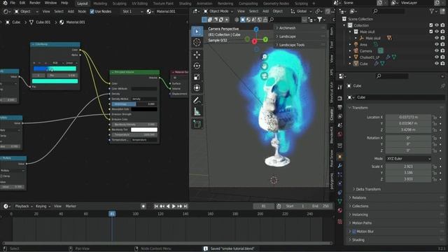 Blender 3.2 Quick Smoke Rendering With AI Upscaling #blender #blendertutorial