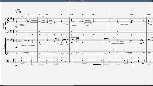Architecting Music. Groove Electronica "Gamma" (Original demo). Bass, Keyboard Synth, Drum Score смотреть онлайн