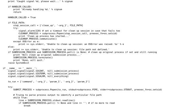 Python script that launches a process that it needs to clean up after and kill on receiving... смотреть онлайн