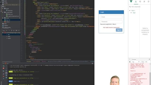 Vue 2 - Bootstrap 3 - Login Component Build Tutorial - PART 2 смотреть онлайн