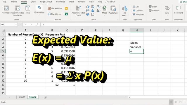 Example of a Probability Distribution: Mean, Variance, and Standard Deviation with Excel смотреть онлайн