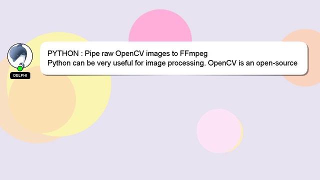 PYTHON : Pipe raw OpenCV images to FFmpeg смотреть онлайн