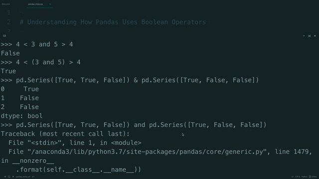 How Pandas Uses Boolean Operators смотреть онлайн