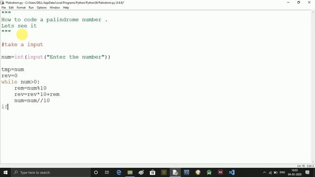 Palindrome Number In Python смотреть онлайн