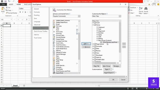 How to Add Print Option In excel || print option in office 2013 смотреть онлайн