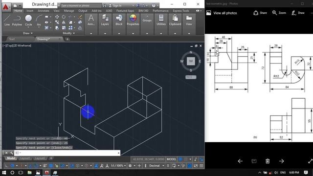 How to draw isometric drawing in Autocad 2 ? AutoCAD isometric drawing practice 2 смотреть онлайн