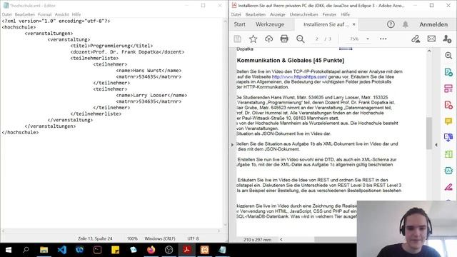 WEB Onlinereferat Musterlösung: Aufgabe 1c - XML und Vergleich mit JSON смотреть онлайн