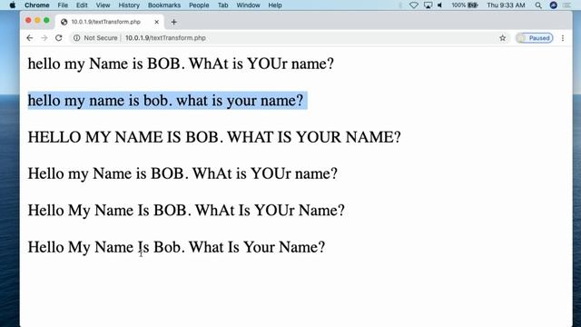 PHP - Text Transformation (strtolower, strtoupper, ucfirst, ucwords) смотреть онлайн