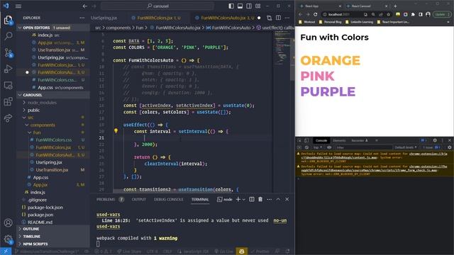 React Spring Tutorial | Challenge #3 Become an expert at using useTransition hook | Sprint 1, part смотреть онлайн