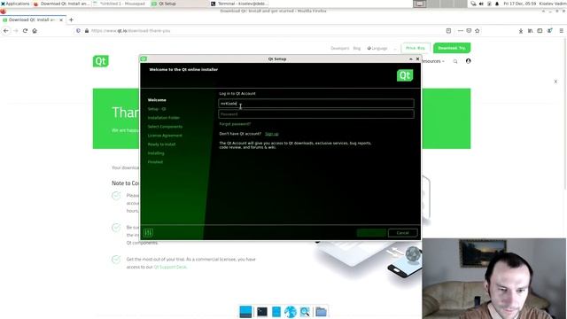 Установка Qt 6.2.2 в Debian 11.1.0 смотреть онлайн