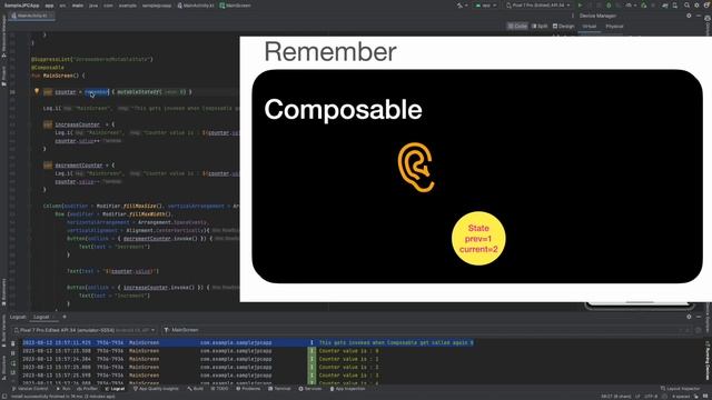 Jetpack Compose - 8, Decluttering remember and mutableStateOf | by delegate смотреть онлайн