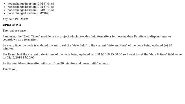 Drupal: Update the date field to the date & time of the node being updated смотреть онлайн