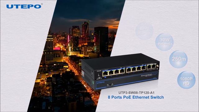 Обзор неуправляемого POE коммутатора UTP3 SW08 TP120 смотреть онлайн