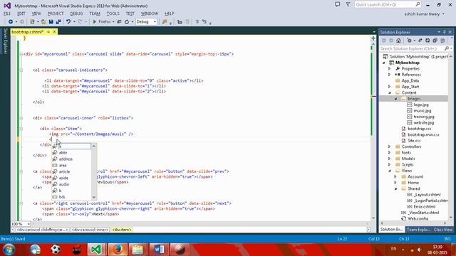 Bootstrap Tutorial - #7 Create slideshow | Asp.net mvc смотреть онлайн
