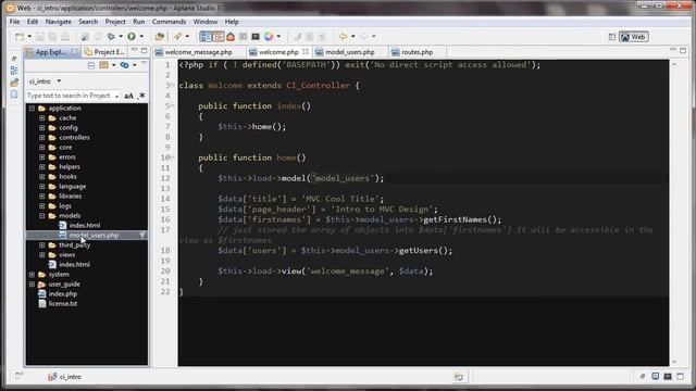 CodeIgniter Tutorial 2 - Intro to MVC Pattern смотреть онлайн