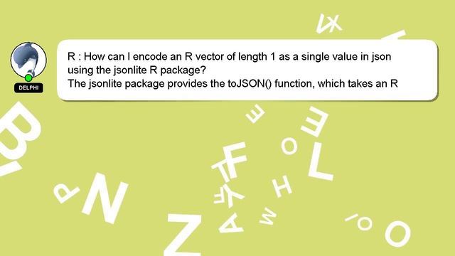 R : How can I encode an R vector of length 1 as a single value in json using the jsonlite R package смотреть онлайн
