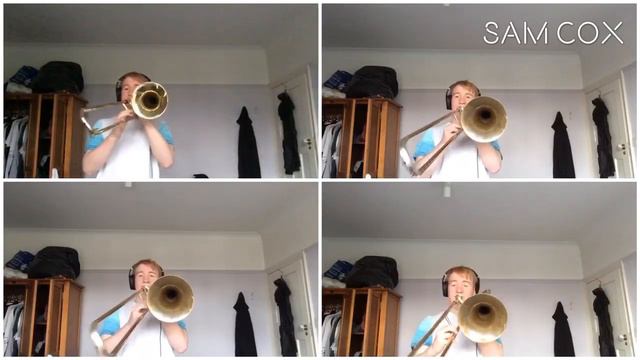 White Christmas Jazz Trombone Quartet w/ Alto Trombone solo смотреть онлайн