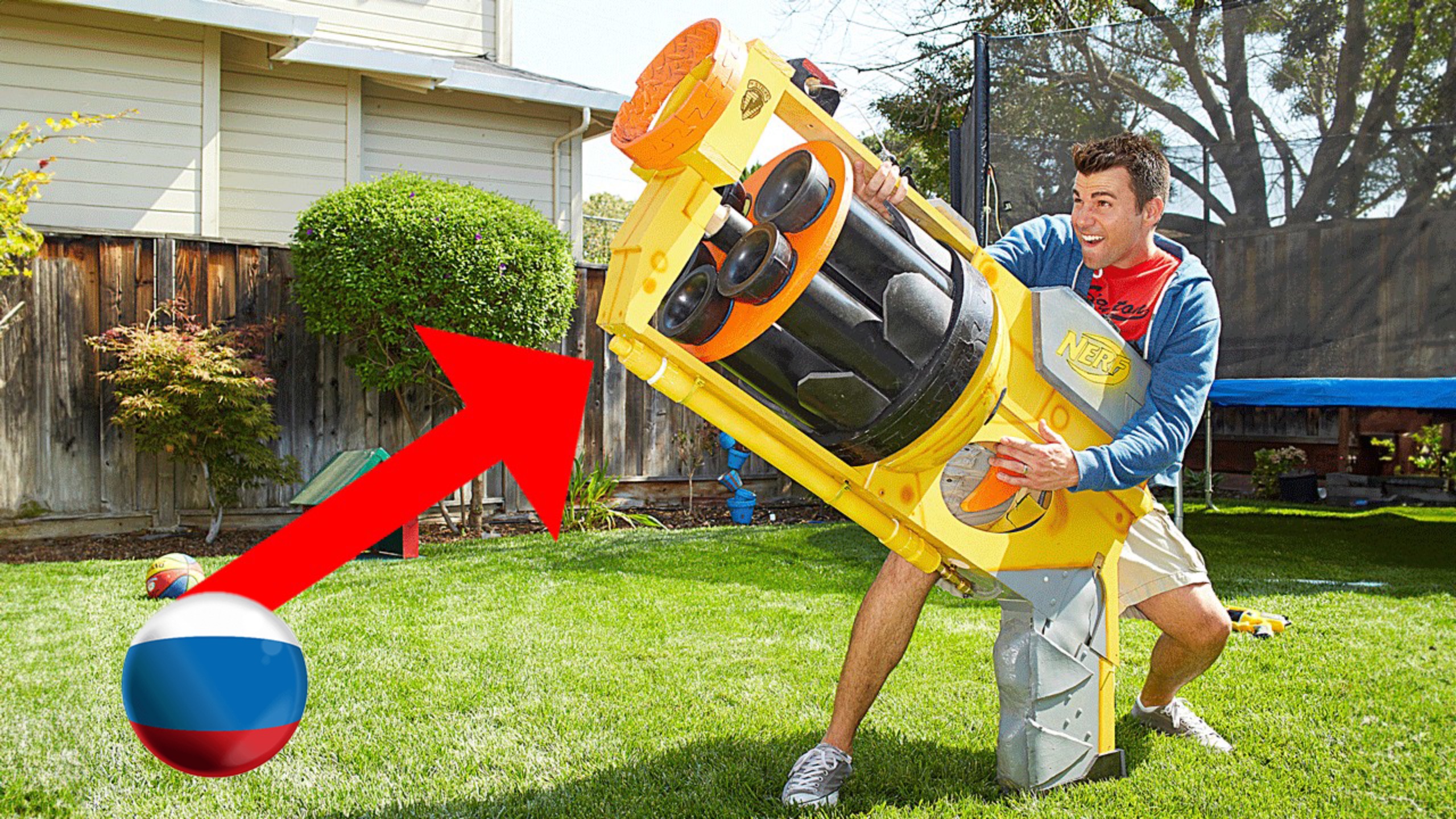 [Mark Rober] Самый Большой Пистолет Nerf в Мире [Марк Робер] смотреть онлайн