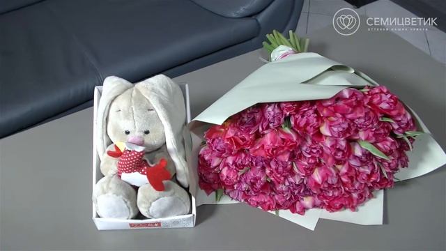 Букет из 51 розового пионовидного тюльпана смотреть онлайн