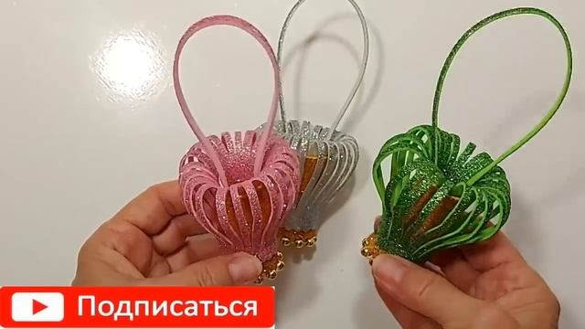 1 КРУГ и 5 МИНУТ!2 ОБАЛДЕННЫЕ КРАСОТИЩИ из фоамирана.Делаю 3 дня не НАДОЕЛО.поделки на Новый Год Di