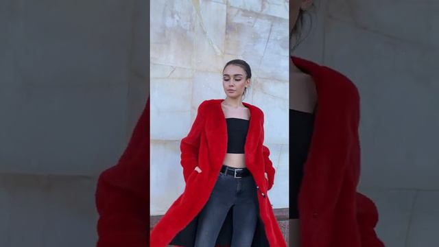 Норковая шуба, мех канадский, модель "Платье", цвет алый, красный, пошив в роспуск, вороник "Жаклин смотреть онлайн