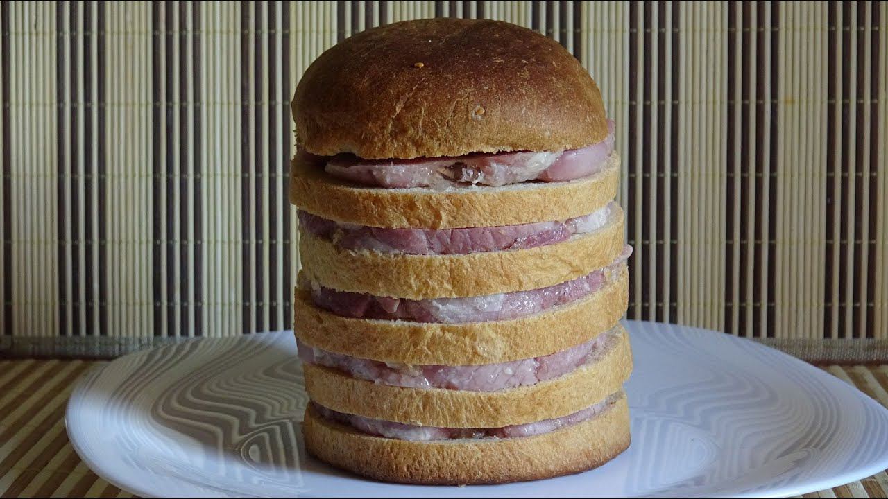 Хлеб "Дорожный" с домашней ветчиной. Как испечь домашний хлеб. смотреть онлайн