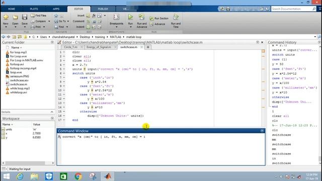 Switch Case Statement in MATLAB ll Unit Conversions in MATLAB ll Hindi смотреть онлайн