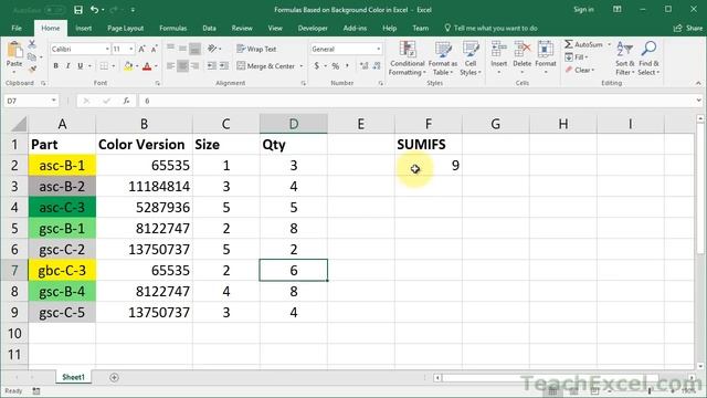 Excel Formulas Based on Cell Color - Files Included смотреть онлайн