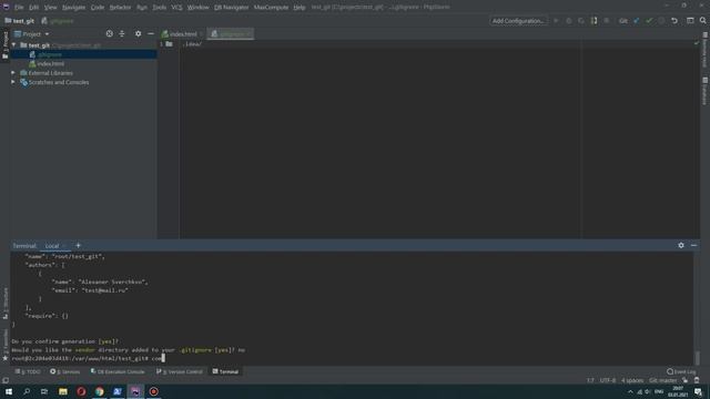Работа с git в phpStorm. Добавление папок в .gitignore (урок 2) смотреть онлайн