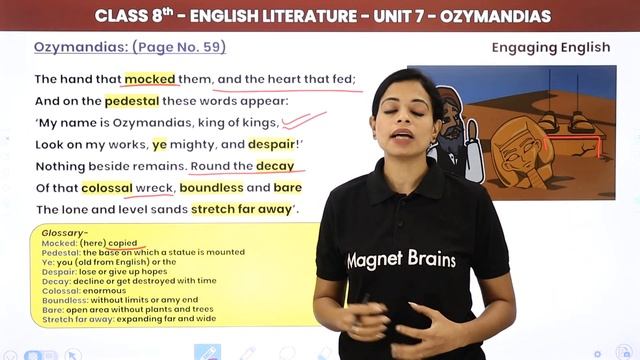 Engaging English Class 8 Unit 7 | Ozymandias (Poem) Explanation смотреть онлайн