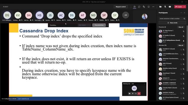 Day 4 Session 1 23 09 2021 MongoDB and Cassandra Dbs Dr. Sathiyabhama B, HoD , CSE, SCT Salem. смотреть онлайн