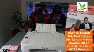 How to Install Ink Cartridges On  Canon Pixma TS3351 All In One Wireless / WIFI Printer