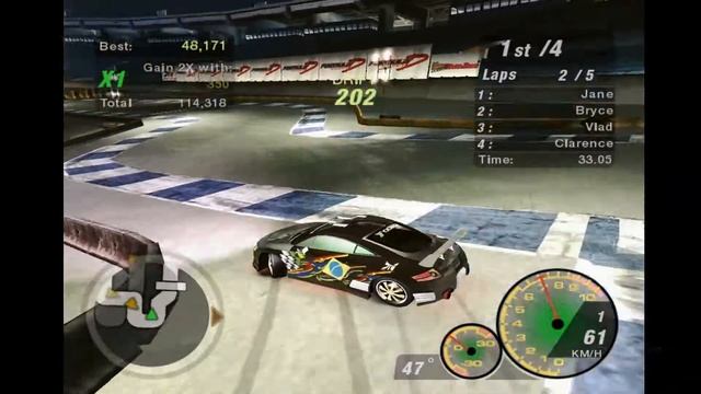 NFS Underground 2 Drift with Audi TT in Stadium 3 [HD] смотреть онлайн