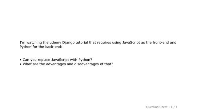 Django : Can you use Python for both front end and back end using Django framework? смотреть онлайн