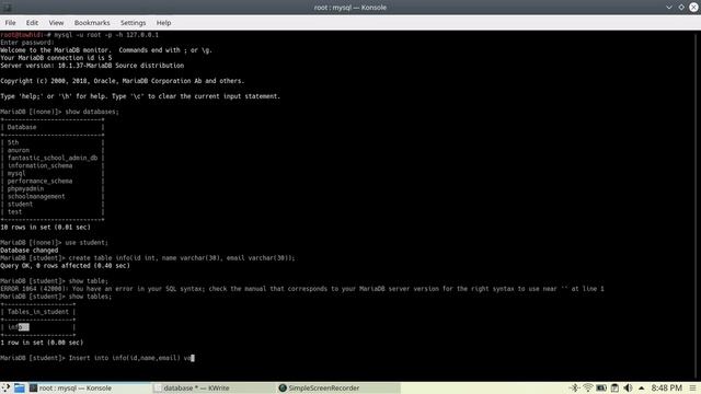 Create MySQL Database,Table and Insert,Update,Delete Data From database Using Command line смотреть онлайн