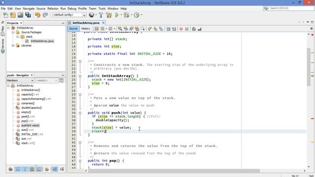 Implementing a Stack Using an Array in Java смотреть онлайн