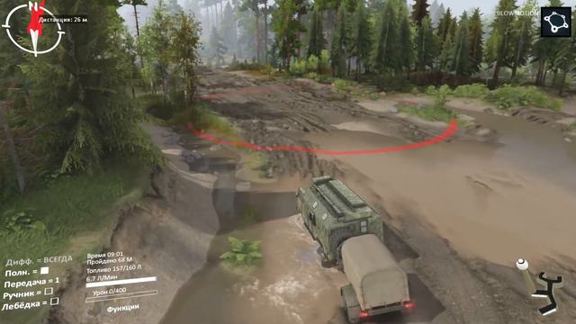 [SpinTires] УАЗ 469, Шишига, Зил 130_Разведка на Большой Реке (режим Симулятор) смотреть онлайн