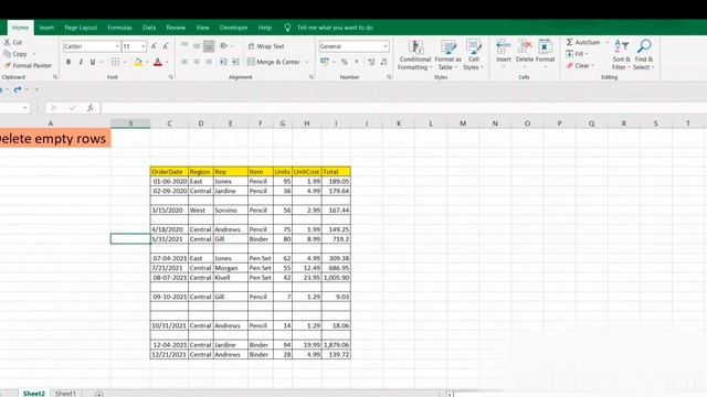 Delete empty rows in MS Excel смотреть онлайн