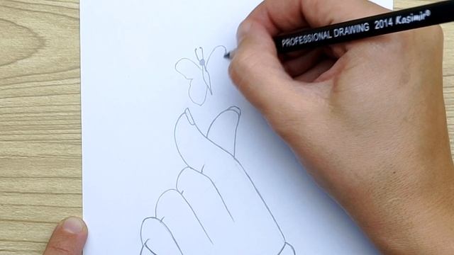 Скетч карандашом - Красивая рука девушки с бабочкой | Как нарисовать руку смотреть онлайн