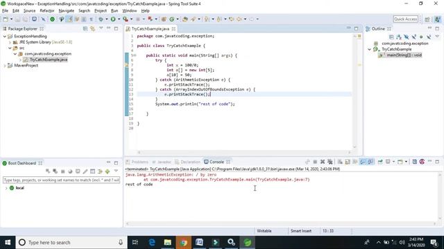 Exception Tutorial 3# Java exception handling try with multiple catch block with example#JavaTCodin смотреть онлайн