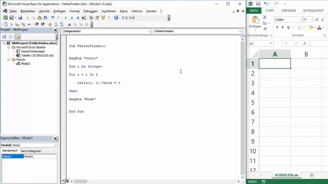 EXCEL VBA Die wichtigsten Befehle #21 - Laufzeitfehler, Syntaxfehler finden & beheben смотреть онлайн
