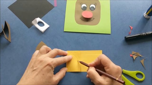 Олень из бумаги | Новогодняя открытка | Christmas card | paper deer смотреть онлайн