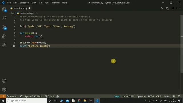 List - Sort List Acc. to Criteria | Python | Coding смотреть онлайн