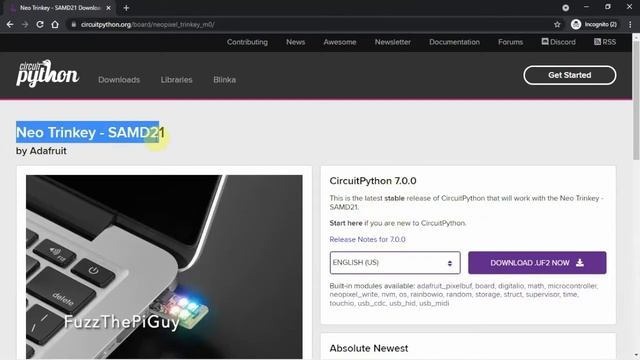 Installing CircuitPython On The NEO Trinkey USB Key | Adafruit Trinket смотреть онлайн
