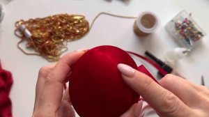 Как обтянуть заготовку яйцо бархатом? и разделить ровно на шесть частей