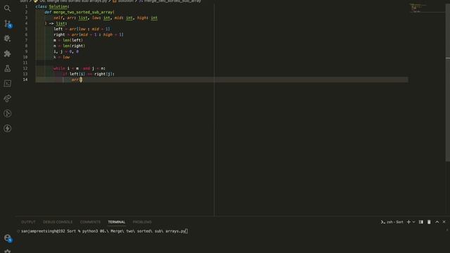 06. Merge Two Sorted Sub Arrays - Python | Sanjampreet Singh | Code Sanjam | Coding Video | Sort смотреть онлайн