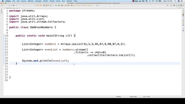 Java Streams Interview Question - 04 - Print Even & Odd Numbers using Streams смотреть онлайн