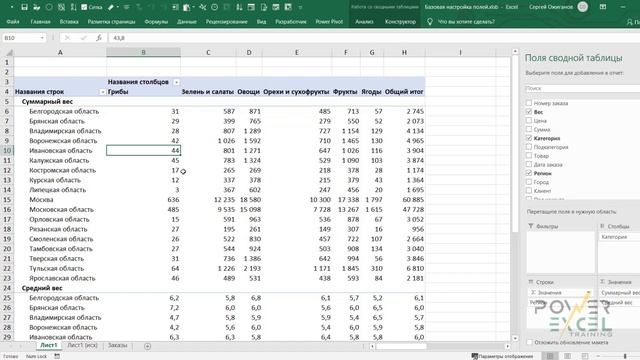 Сводные таблицы в Excel (Pivot Table): базовая настройка полей смотреть онлайн